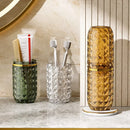 Porta-escova de dentes com tampa para banheiro, design moderno e elegante, da marca Angel & Home.