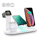 Estação de carregamento wireless 7 em 1 Angel & Home com múltiplos slots para smartphones, fones de ouvido e gadgets.