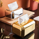 Porta-guardanapos de luxo dourado Angel & Home, organizador de papel, decorativo e para mesa de cozinha