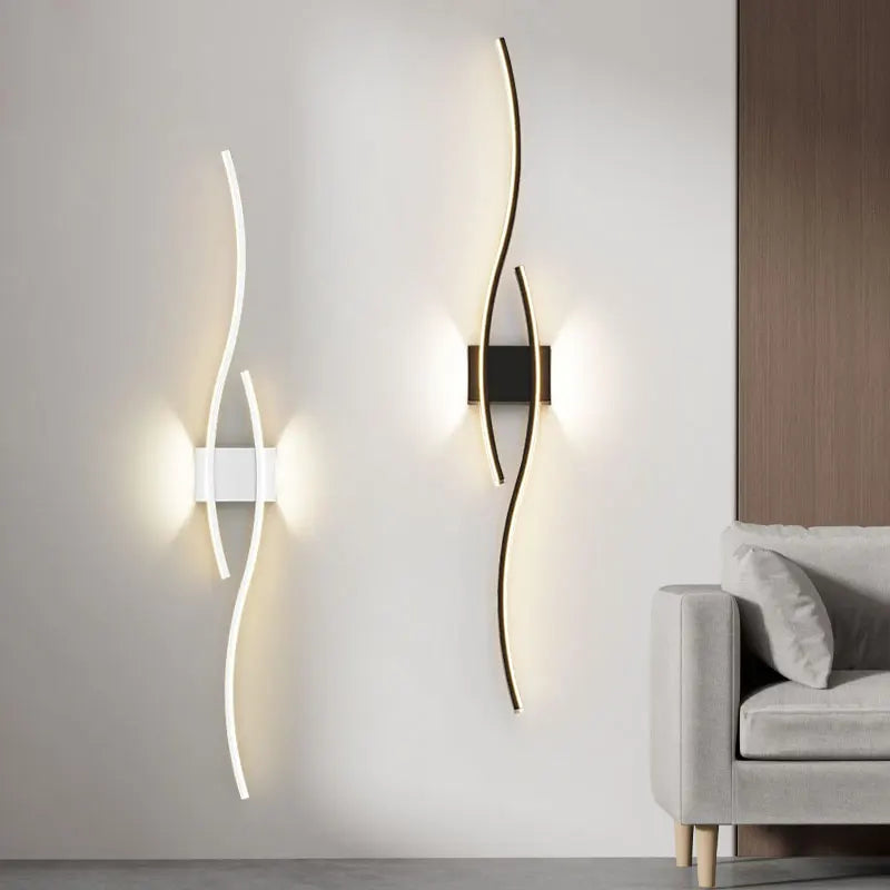 Arandela de Parede Interna para Quarto/Sala LED Curva