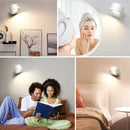 Conjunto de duas arandelas de parede LED redondas internas e externas da Angel & Home, iluminação moderna para ambientes internos e externos.