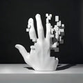 Estátua decorativa abstrata de mão da marca Angel & Home, escultura moderna para decoração de interiores.