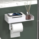 Suporte de papel higiênico de parede Angel & Home com gaveta para banheiro, acabamento moderno e funcional.