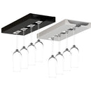 Suporte para taças de vinho Under Cabinet da Angel & Home, fixado sob armário, com taças de vinho penduradas e expostas.