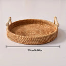 Bandeja Decorativa Redonda de Vime Rattan - Premium - Angel & Home