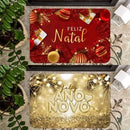 Kit 2 Tapetes de Natal e Ano Novo Antiderrapantes 40x60 cm: Capacho Decorativo para a Entrada
