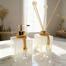 Kit Lavabo Vidro 250 ml Completo Luxo Com Bandeja Promoção Decorativo Ambar Banheiro Presente Chique