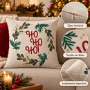 capa de almofada Natal ho ho ho em linho 43x43 moderna decorativa sala e quarto