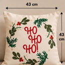capa de almofada Natal ho ho ho em linho 43x43 moderna decorativa sala e quarto