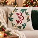 capa de almofada Natal ho ho ho em linho 43x43 moderna decorativa sala e quarto
