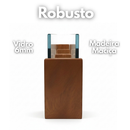 Porta Controle Remoto Organizador Premium Decoração Sala Madeira Maciça e Vidro Robusto