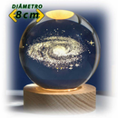 Luminária Cristal Planeta Terra LED com Base de Madeira – Aconchego e Efeito Galáxia para Decorar - Angel & Home