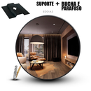 Espelho Adnet Couro Costurado + Suporte Fixação 60cm 50cm 40cm 30cm Sala Quarto Banheiro Hall