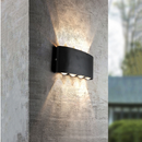 Arandela de Parede Luminária Meia Lua Frisada Área Interna Externa 4/6/8/10 Facho Led Branco Quente