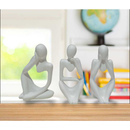 Kit com 3 estatuas pensador, decoração sala luxo