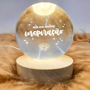 Luminária Cristal Planeta Terra LED com Base de Madeira – Aconchego e Efeito Galáxia para Decorar - Angel & Home