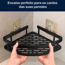 Kit Suporte de Canto Porta Shampoo Prateleira Para Banheiro Cantoneira Organizador com Adesivo