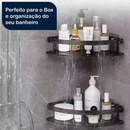 Kit Suporte de Canto Porta Shampoo Prateleira Para Banheiro Cantoneira Organizador com Adesivo