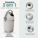 Lixeira antiodor para fraldas de bebê Angel & Home, sistema mágico, antiodor, antibacteriana e antiviral, com tampa prática.