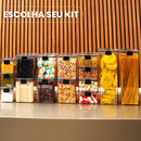 Monte seu Kit Pote Hermético Porta Mantimentos Organizadores de Cozinha Dispensa Armário Alimentos