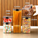 Monte seu Kit Pote Hermético Porta Mantimentos Organizadores de Cozinha Dispensa Armário Alimentos