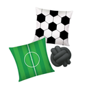 Kit 02 Almofadas Decorativa 42cm x 42cm Mais Enchimentos E Almofada Nozinho - Luxo Decorativa Futebol