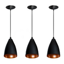 Kit 3 Vegas Pendentes Lustre Estilo Arandela Modelo Bala preto/cobre Envio imediato Casa e Decoração