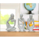 Kit com 3 Estátuas Pensador Decorativas – Toque de Luxo e Personalidade para Sala e Escritório - Angel & Home