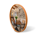 Espelho redondo decorativo em Couro Costurado - Angel & Home