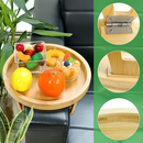 Suporte Porta Copos Apoio Para Braço de Sofá Bandeja de Bambu Impermeabilizado 25cm