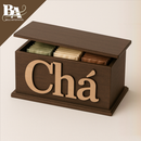 Porta sachê de chá em MDF vintage para cozinha, com detalhes decorativos e acabamento clássico, da marca Angel & Home.