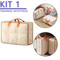 Kit de saco organizador impermeável com zíper duplo da Angel & Home, ideal para guardar cobertores e roupas no guarda-roupa.