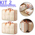 Kit de sacos organizadores impermeáveis com zíper duplo da Angel & Home para guardar cobertores e roupas no guarda-roupa.