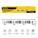 Suporte Organizador Multiuso 5 Lugares 6 Ganchos Porta Vassoura Rodo Chaves Posições - Angel & Home