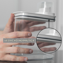 Kit Dispenser Organizador de Lavanderia 2,3 + 1,5 L Acrílico AMACIANTE SABÃO EM PÓ SABONETE LÍQUIDO