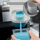 Kit Dispenser Organizador de Lavanderia 2,3 + 1,5 L Acrílico AMACIANTE SABÃO EM PÓ SABONETE LÍQUIDO