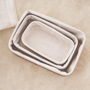 Kit 3 Cestos Organizador De Bambu Multiuso Com Forro De Cozinha Banheiro Quarto Maquiagem