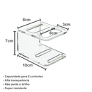 Suporte Porta Controle Remoto Para 2 Controles em Acrílico