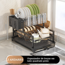 Escorredor de Louças Rack Aço Carbono Organizador Preto