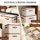 Caixa de armazenamento de 56L roupas grande de algodão cremalheira tecido cesta dobrável quarto
