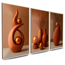 Quadros Decorativos Abstratos em 3 Peças – Harmonia e Aconchego para Sala, Quarto e Escritório - Angel & Home