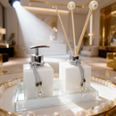 Kit Lavabo Vidro 250 ml Completo Luxo Com Bandeja Promoção Decorativo Ambar Banheiro Presente Chique