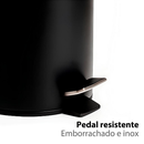 Lixeira Tampa de Bambu 9, 5, 3 Retangular Litros Inox Luxo Preta Branca Pedal Cesto Removível Banheiro C/ Alça