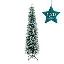 Árvore de Natal Nevada Slim de 1,20 a 2,10 m com Galhos Densos e Efeito de Neve Branca