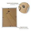 Porta Retrato Clean Moldura Dupla 20x25 Dourado e Preto / Branco e Preto / Dourado e Branco Decoração Mesa e Parede PVC