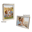 Porta Retrato Clean Moldura Dupla 20x25 Dourado e Preto / Branco e Preto / Dourado e Branco Decoração Mesa e Parede PVC