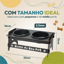 Comedouro Elevado Personalizado Gato Ou Cachorro De Madeira