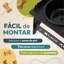 Comedouro Elevado Personalizado Gato Ou Cachorro De Madeira