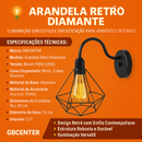 Luminária Arandela de Parede Retrô Diamante Aramado 127v/220v