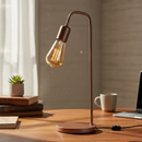 Luminária de mesa retrô vintage industrial da Angel & Home com design moderno, bivolt, em acabamento metálico cinza.
